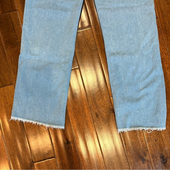 Denim Floral Appliquéd Jeans Raw Hem - Picture 8 of 12